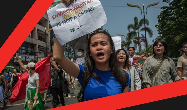red-tagging explainer feature image, Jonila Castro, an environmental activist from the Philippines, takes part in the Independence Day Protest in Manila, Philippines, on 12 June 2024.