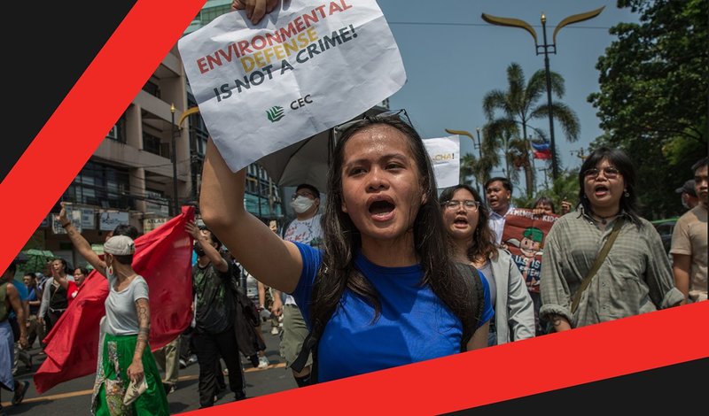 red-tagging explainer feature image, Jonila Castro, an environmental activist from the Philippines, takes part in the Independence Day Protest in Manila, Philippines, on 12 June 2024.
