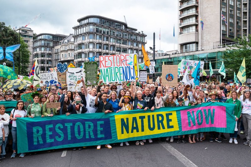 restore nature now protest march in london