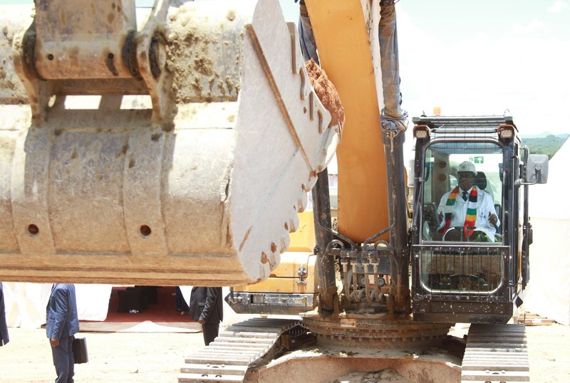 Zimbabwean President Emmerson Mnangagwa during a ceremony of the Sabi Star Lithium Mine in Buhera, Zimbabwe