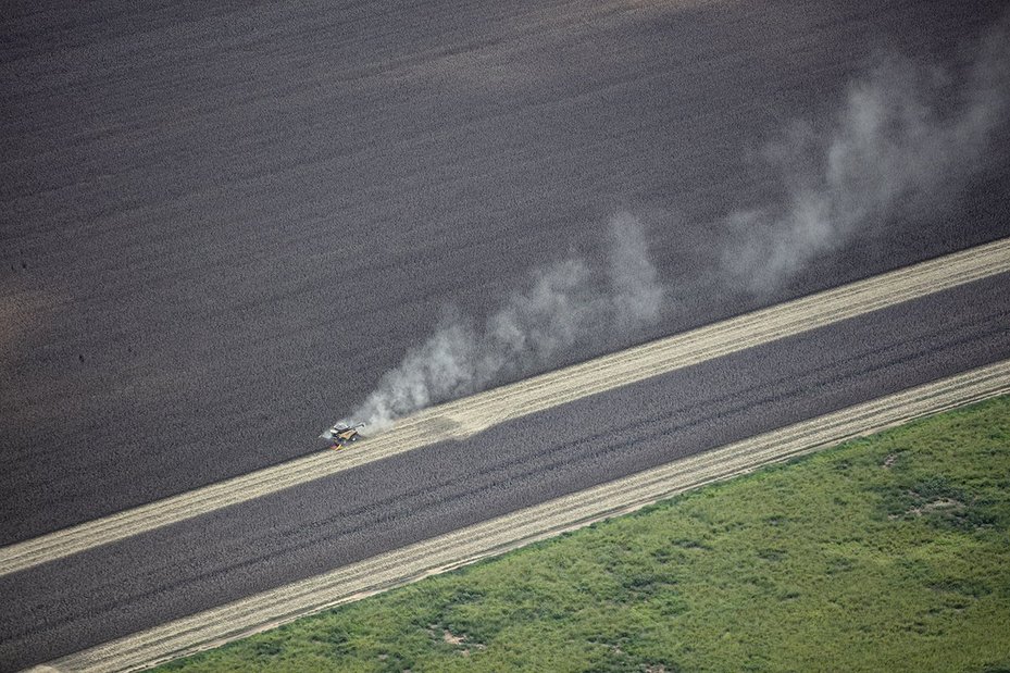 aerial view of Soya production in the Cerrado Region, Brazil