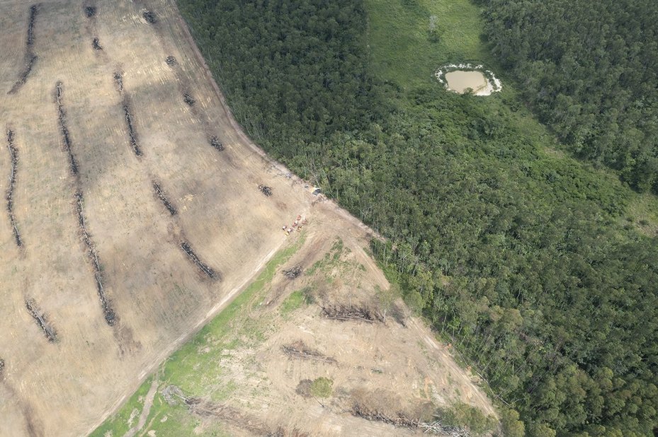 Still aerial image of deforestation in the region of Marabá, Pará State, Brazil