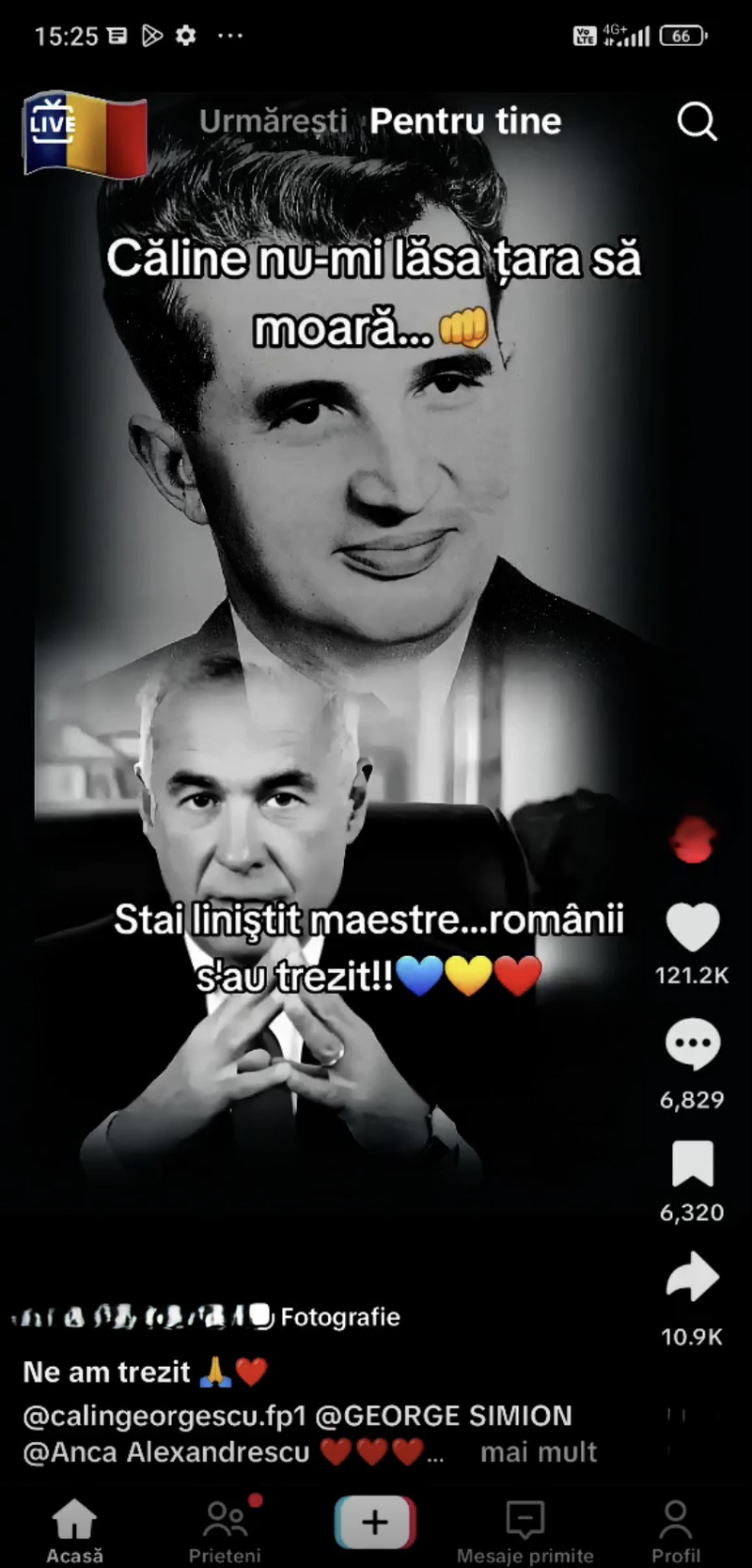 screenshot of romania presidential candidates on tiktok