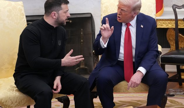 donald trump and zelensky giving press conference about us assistance to ukraine