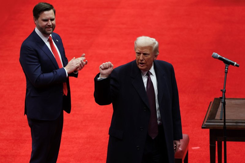 donald trump and j.d. vance at one of trump's inauguration ceremonies, january 2025