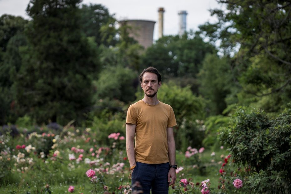 portrait of defender from romania, vlad, standing in garden
