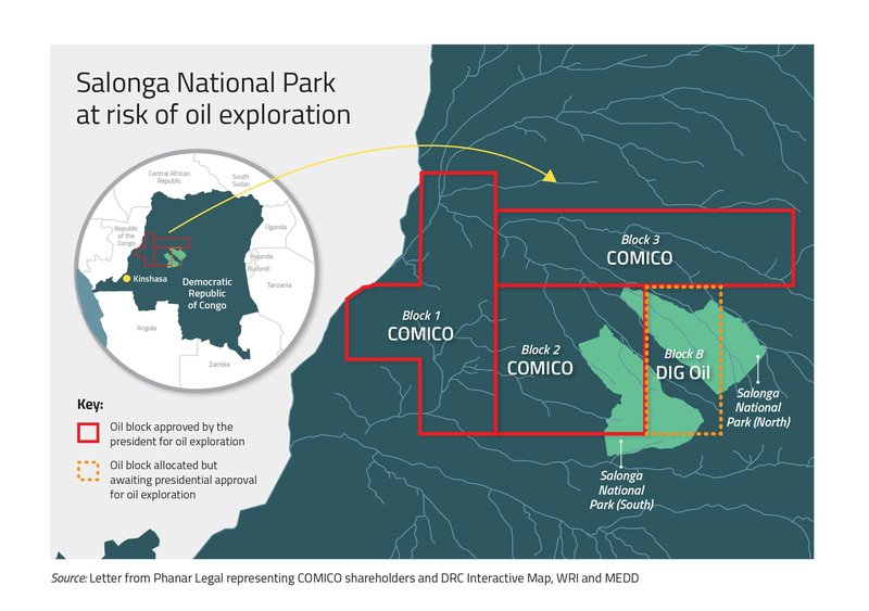 Salonga and COMICO oil blocks map