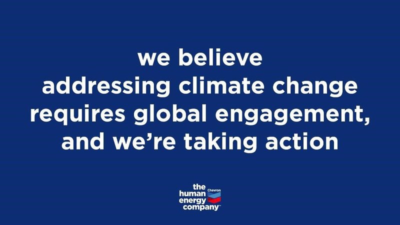 Tweet positions Chevron as addressing climate change head-on