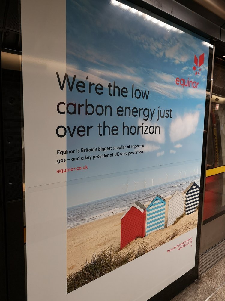 equinor low carbon claims in advert poster