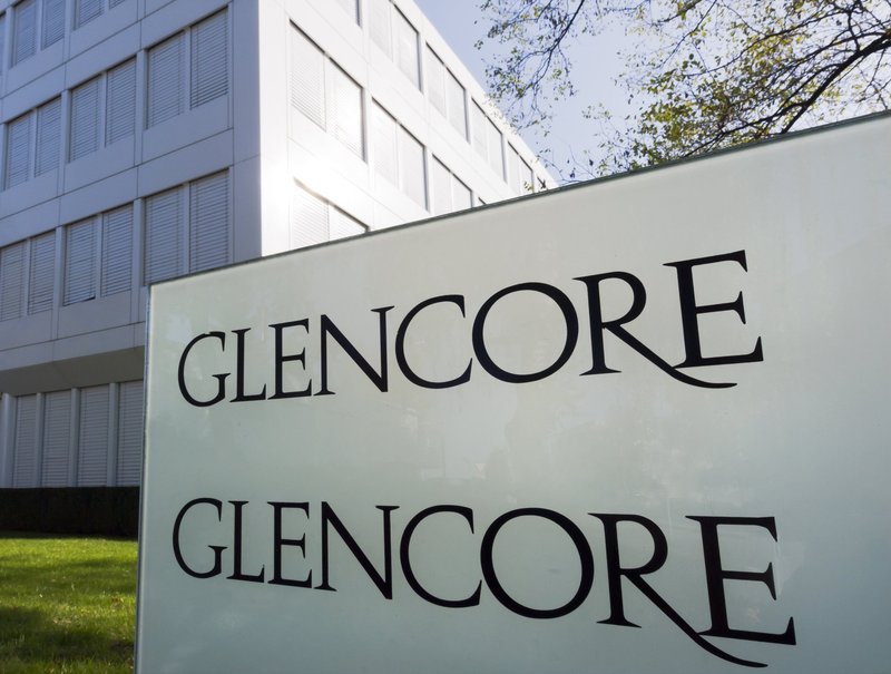 Entrance to the company headquarters of Glencore in Baar