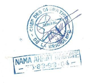 The official stamp of 'General' Nama