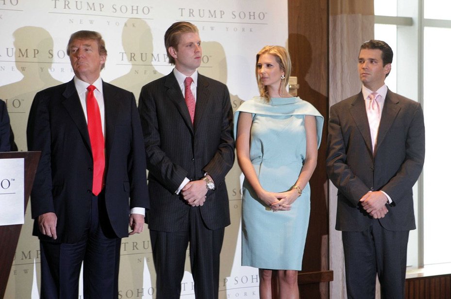 trump and family at Opening of the Trump Soho Hotel, New York, America